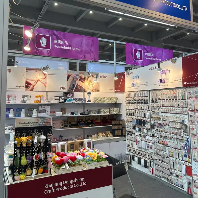 Dongzheng trade show booth with sewing products