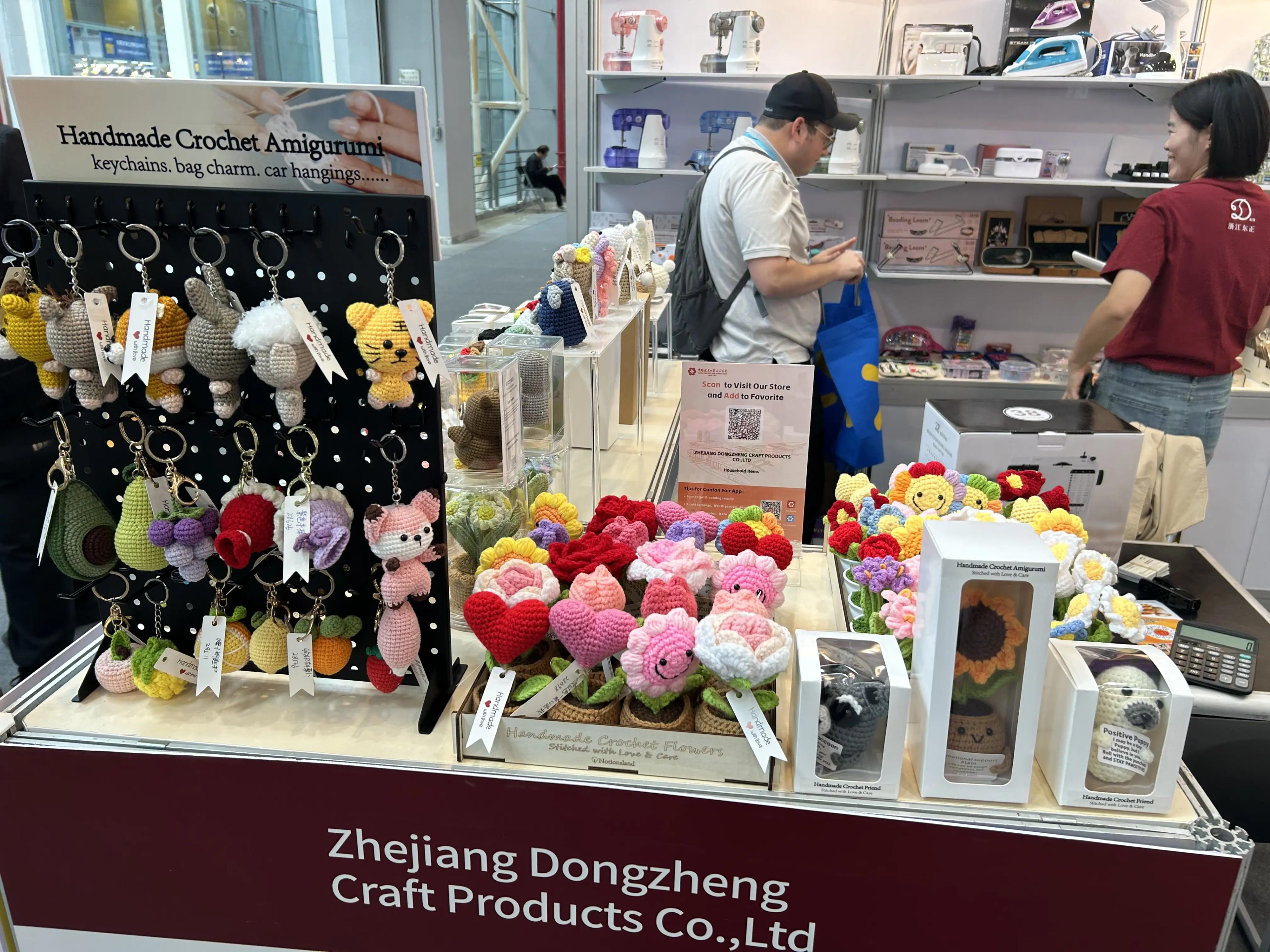 Dongzheng sewing products displayed at an exhibition